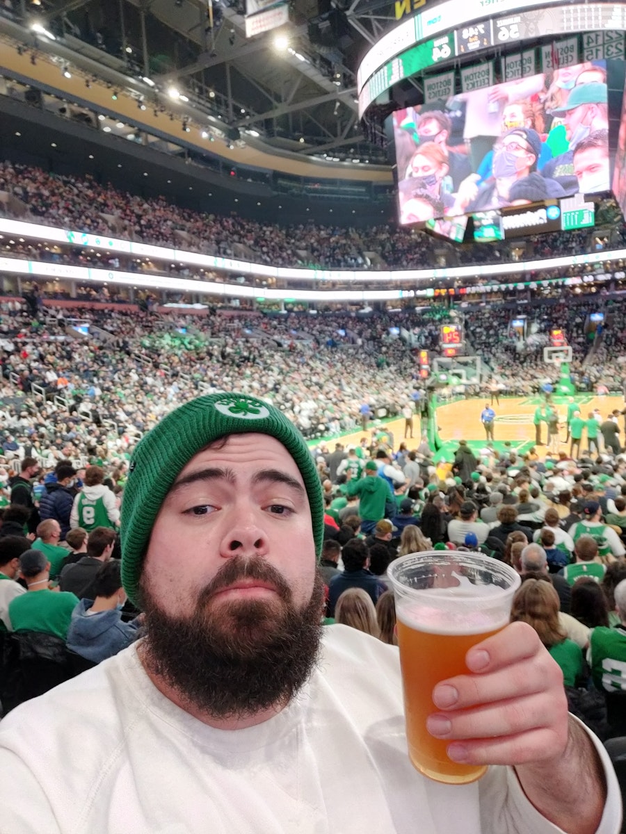 Frank at the Celtics game